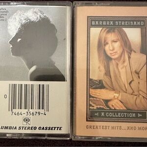Lot of 2 vintage rare Barbra Streisand cassette tapes cassettes big 1978 & 1989